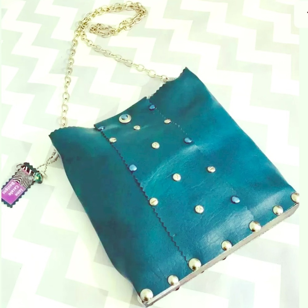 🌺 JANE CASALE DESIGNS Recycled Teal Car Seat Bag